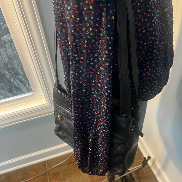 Stone Mountain Blk Leather Triple Zippered Compartments shoulder hobo - Picture 16 of 16